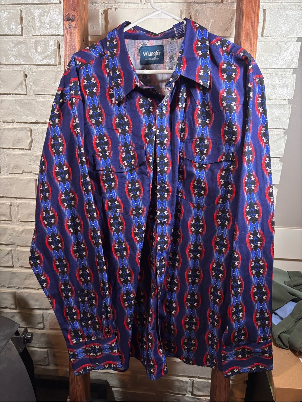 Wrangler Men's Checotah Western Snap Printed Shirt Size XXL